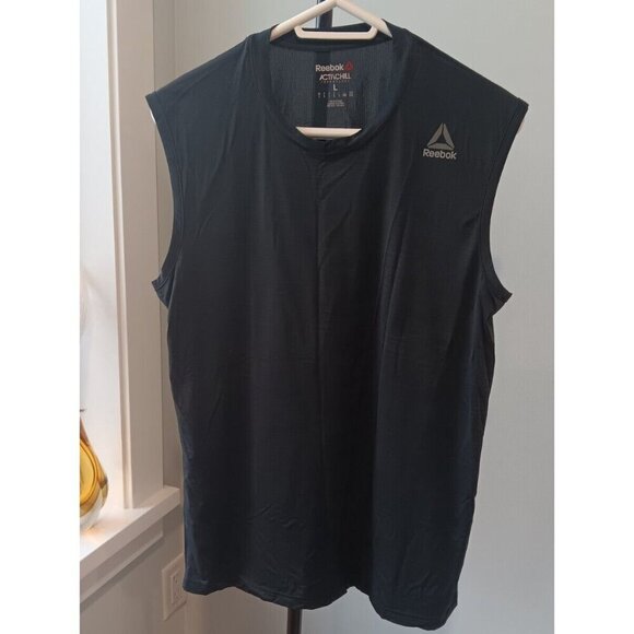 Mens Large Reebok ActivChill Sleeveless Shirt Black Like New Excellent Condition - Picture 1 of 5